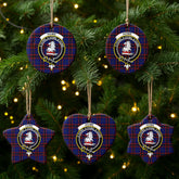 Home Modern Tartan Crest Christmas Ceramic Ornament